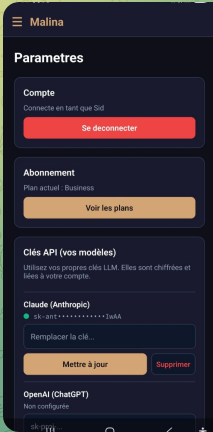 BYOK — gestion des clés API